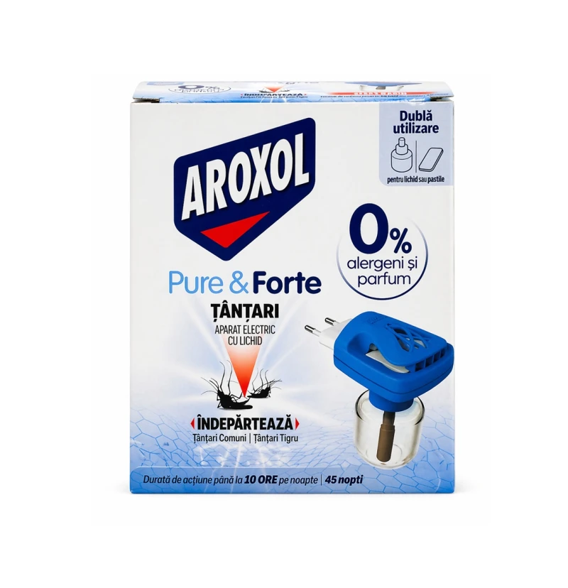 Aroxol aparat electric cu rezerva lichida tantari pure forte 45 nopti
